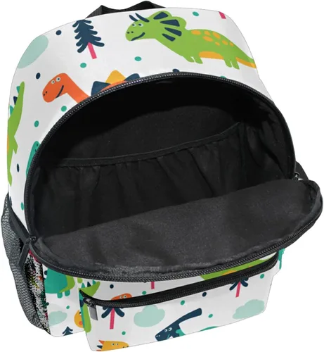 Vista 5 de AUUXVA Mochila infantil personalizada para niñas y niños, mochilas casuales para niños, personalizadas con nombre del niño, dino estilo escandinavo