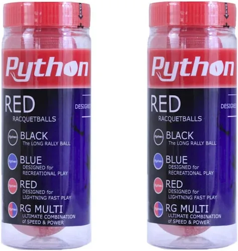 Vista 3 de Python Red Racquetballs, 3 Ball Can