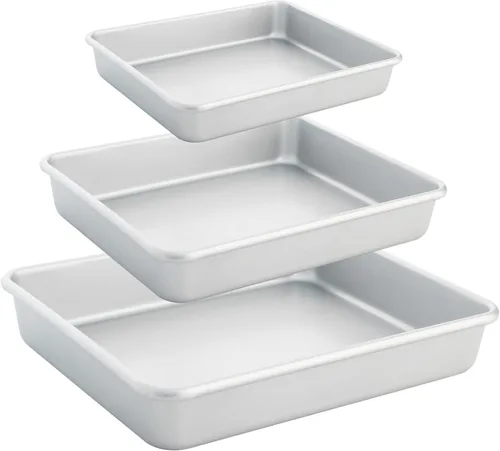 Vista 10 de Molde rectangular para tartas, juego de moldes profundos para hornear antiadherentes, 9/11/13 pulgadas, bandeja para hornear de grosor resistente