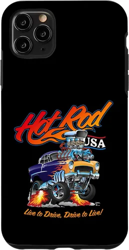 Vista 13 de Hotrod USA Design Classic Retro Muscle Car Dragster Cartoon Case for iPhone 17