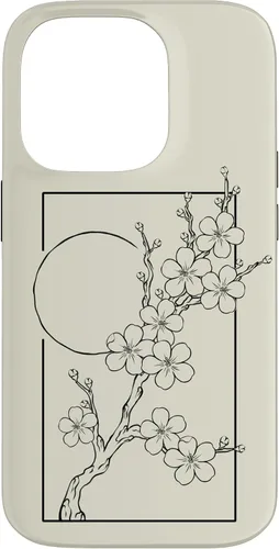 Vista 17 de iPhone 16 Japanese Graphic Cherry Blossom with Sun Case