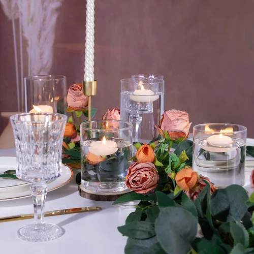 Vista 6 de UPBUD Jarrones Cilíndricos de Vidrio Pequeños de 4 Pulgadas para Centros de Mesa 12 piezas Jarrón de Flores Transparente para Decoraciones