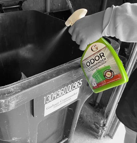 Vista 4 de Garbage Commander Odor Commander, botella de spray para control de olores, 22 onzas, aroma a hierba de limón, fabricada con orgullo en Canadá
