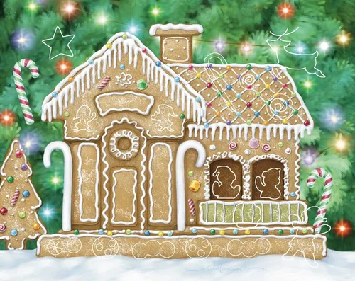 Vista 3 de Calendario de Adviento con adhesivo de casa de jengibre (cuenta regresiva hasta Navidad)