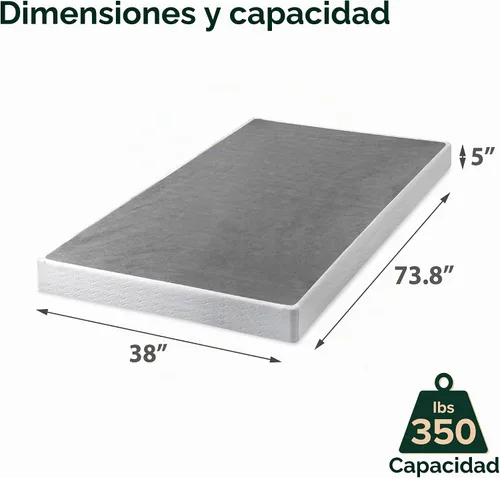 Vista 8 de ZINUS Somier inteligente de metal individual de 5 pulgadas con montaje rápido, base de colchón, marco de metal resistente, montaje fácil