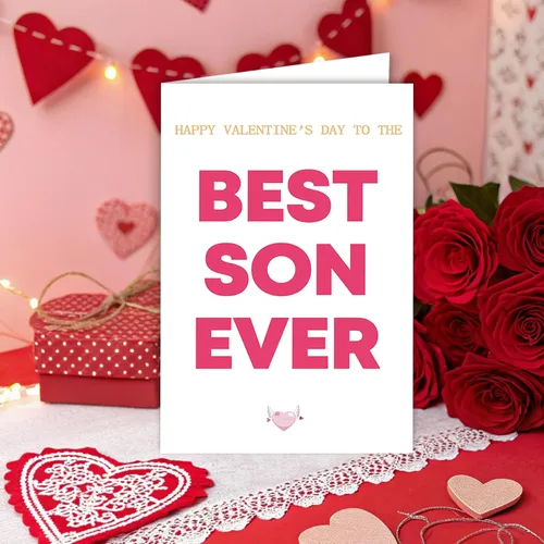 Vista 5 de Ziwenhu Tarjeta del día de San Valentín para hijo, dulce regalo de San Valentín para él, tarjeta del mejor hijo para niños