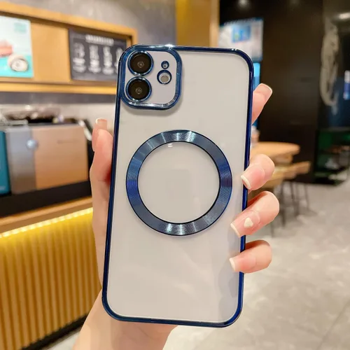 Vista 38 de Funda magnética transparente compatible con iPhone 11, lujosa funda MagSafe transparente a prueba de golpes con protector completo de lente
