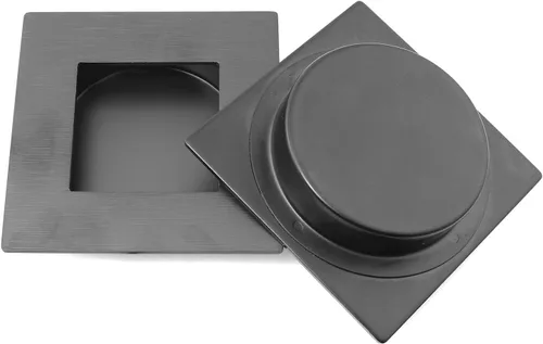 Vista 5 de 2 tiradores negros para puerta corrediza de armario, manijas de gabinete de cocina empotradas, mango cuadrado para puertas correderas, cajones