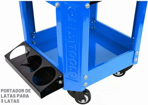 Vista 5 de OEMTOOLS 24996 Asiento Creeper de Taller Azul, Taburete con Ruedas con Almacenamiento de Herramientas, Taburete de Mecánico para Trabajo de Garaje