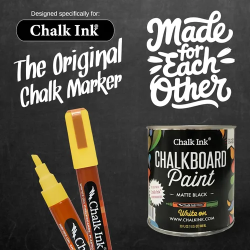 Vista 4 de Chalk Ink Pintura de tiza - Pintura de pizarra prémium para paredes, madera