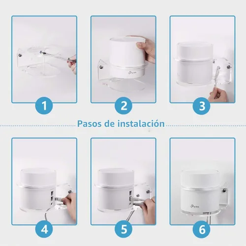 Vista 4 de HOLACA - Soporte de pared para TP-Link Deco X20 X55 X55 Pro X60 X68 WiFi 6 Mesh WiFi (AX1800, AX3000, AX3600), soporte acrílico simple y resistente