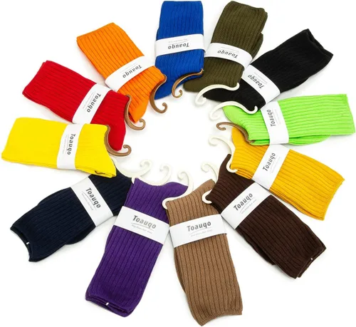 Vista 6 de Calcetines casuales de algodón para mujer, paquete de 3 calcetines básicos de color puro, suaves y cómodos