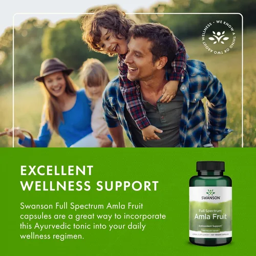 Vista 6 de Swanson Full Spectrum Amla Fruit (grosella espinosa india) - Suplemento herbario ayurvédico que promueve la vitalidad y el apoyo energético, lleno