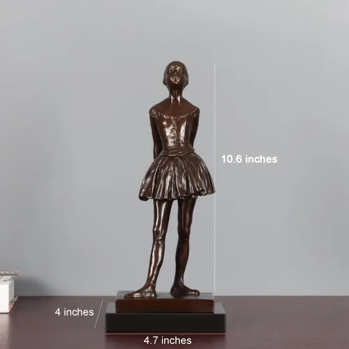 Vista 2 de Estatua de bronce de catorce años de bailarina de Degas Ballerina Art Famosa escultura réplica decoración del hogar regalos