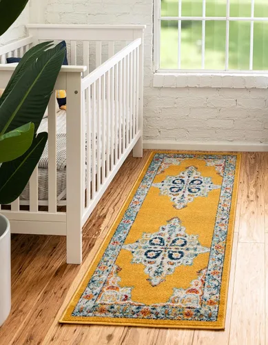 Vista 21 de Unique Loom Parker Collection - Alfombra de área Merakli (2 x 3 pies, rectangular, aguamarina/beige)