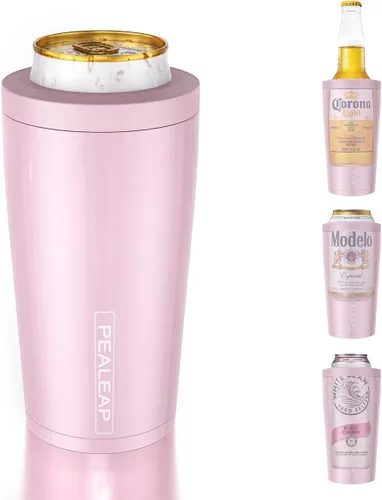 Vista 12 de Enfriador de latas delgado aislado 4 en 1 para latas de 12 oz y botellas de cerveza - Mantiene frío por 8 horas, fácil de sostener - Soporte
