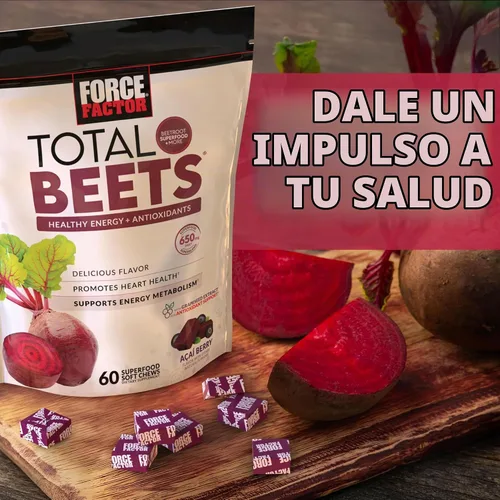 Vista 7 de Force Factor Total Beets Soft Chews - Superalimento para la salud del corazón con remolacha con polvo de raíz de remolacha y vitaminas B
