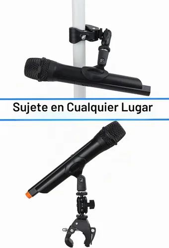 Vista 3 de Pinza de Cangrejo para Micrófono con Abrazadera y Ajuste de Cabeza Doble de Bola de 1/4" a 5/8", Compatible con Soporte de Micrófono, Soporte