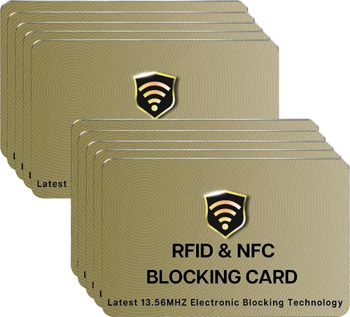 Vista 29 de SaiTech IT Paquete de 5 Tarjetas de Bloqueo RFID, Una Tarjeta Protege Toda la Billetera y Cartera, Protector de Tarjetas de Débito y Crédito