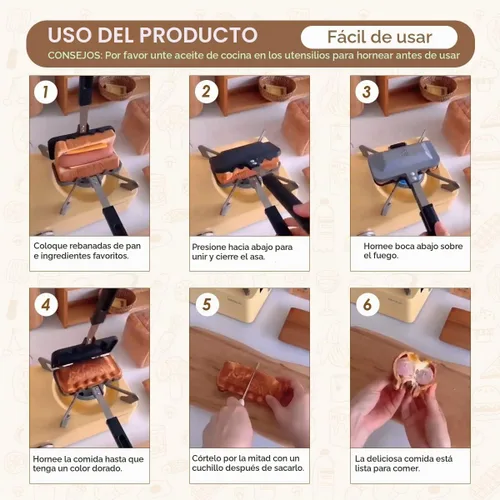 Vista 3 de Sandwichera 4w1h - Prensa para perros calientes y panini con tapa
