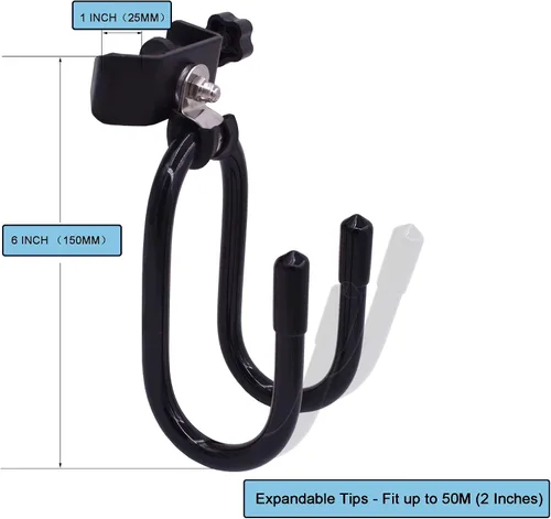 Vista 2 de YYST Soporte de micrófono con abrazadera para colgar auriculares de estudio, soporte de gancho para auriculares, cables, panderetas, etc. - Sin