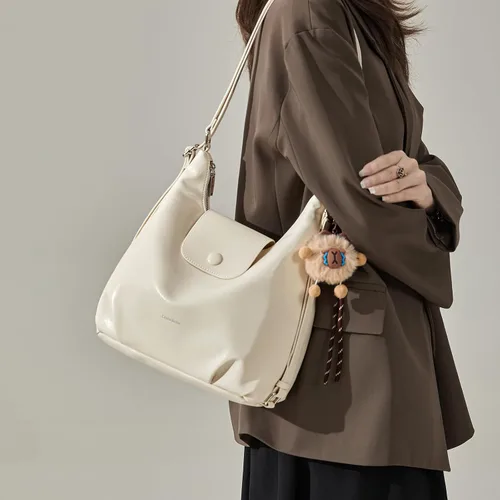 Vista 2 de Bolso de hombro para mujer, bolso de mano de cuero estético, bolsa de mensajero linda mochila Hobo para el trabajo