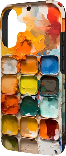 Vista 2 de Pinturas de acuarela y paleta de pintura, funda colorida para el iPhone 17