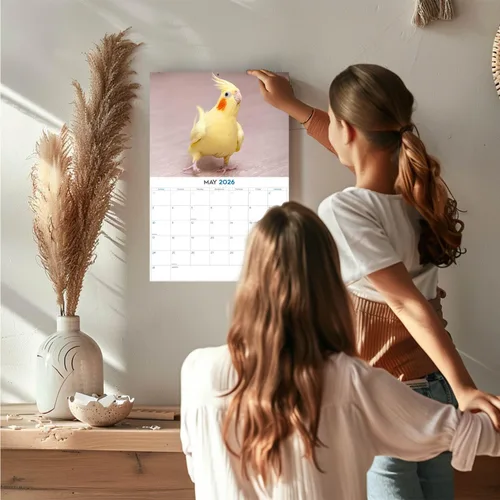 Vista 176 de Calendario de grises africanos 2025 2026 – Planificador mensual de pared de aves africanas – 12 x 18 pulgadas (abierto), calendario de pared
