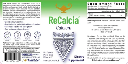 Vista 4 de RnA ReSet ReCalcia - Suplemento líquido de calcio 8.1 fl oz