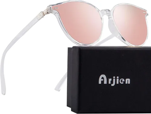 Vista 3 de Arjien Lentes de sol polarizados para mujer con protección UV de los años 70, lentes de sol vintage de aviador para mujer, lentes de sol de moda