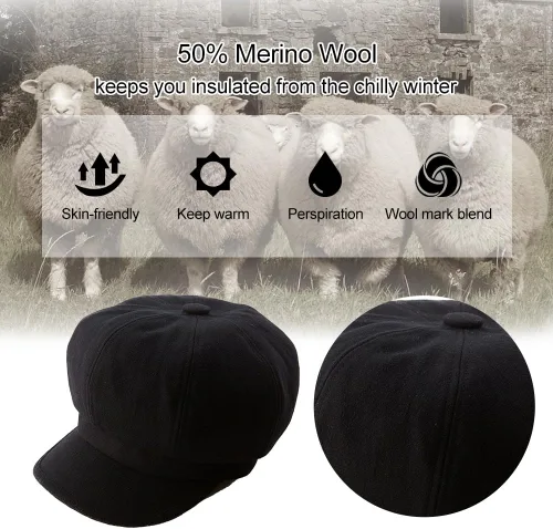 Vista 5 de 2019 New Womens Newsboy - Boina estilo cabbie para mujer, gorra con visera cloche de algodón