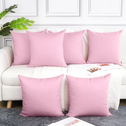 Vista 15 de Coddsmz Paquete de 6 fundas de almohada decorativas 100% algodón, fundas de cojín cuadradas de Navidad sólidas para el hogar, cama, sofá, día
