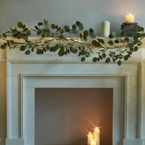 Vista 12 de Fudios Guirnalda de Abedul Iluminada con Temporizador 48 Luces LED de Hadas 6 pies Funciona con Baterías para Decoración de Repisa, Guirnalda