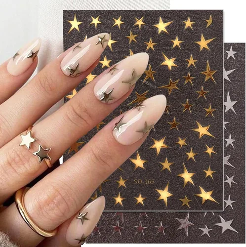 Vista 8 de Calcomanías de arte de uñas, calcomanías de uñas de línea de rayas francesas, calcomanías de puntas francesas 3D, calcomanías de arte de uñas