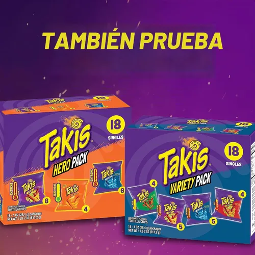 Vista 7 de Takis Fuego Mini 25 piezas / 1.23 oz Paquete múltiple de tamaño bocado, nachos de tortilla enrollada extremadamente picante con sabor a pimiento
