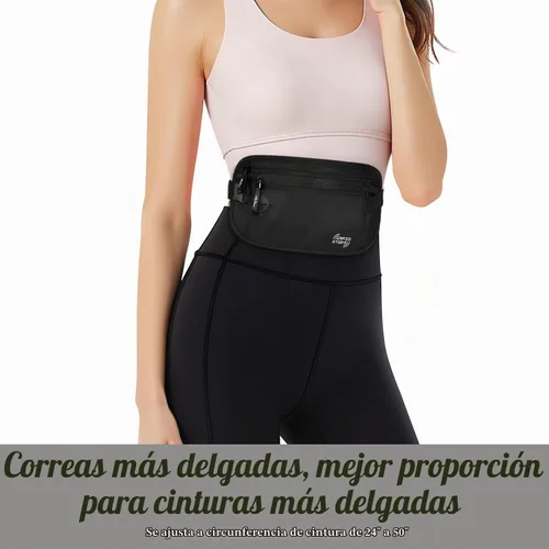Vista 2 de MoKo Cinturón de dinero de viaje con bloqueo RFID, cartera oculta para Negro