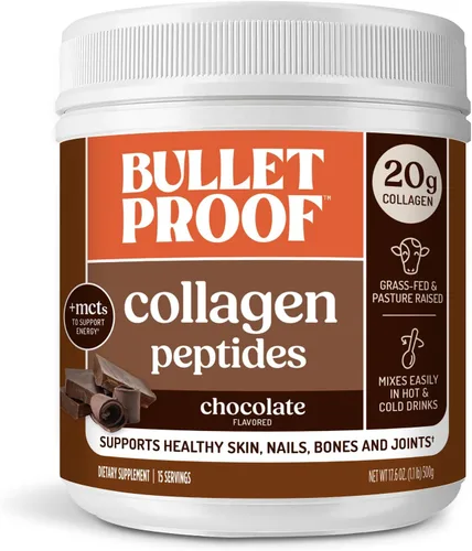 Vista 10 de Bulletproof Polvo de Péptidos de Colágeno Chocolate con Aceite MCT, 14.3 Onzas, Proteína de Colágeno Alimentado con Pasto para la Piel, Soporte