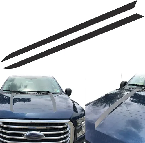 Vista 2 de Xotic Tech Spears - Calcomanías para capó a rayas, estilo deportivo, compatible con Ford F-150 2015-2021 (negro mate)