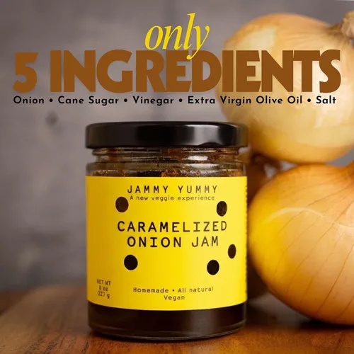 Vista 3 de Jammy Yummy Mermelada de cebolla - Hecho a mano, ingredientes simples, sin aditivos, vegano, sin gluten, tarro de 8 onzas (paquete de 1)