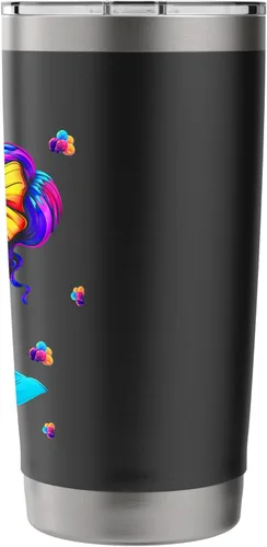 Vista 2 de Cute Streetwear synthwave 80s 90s retro anime girls clown Stainless Steel Insulated Tumbler