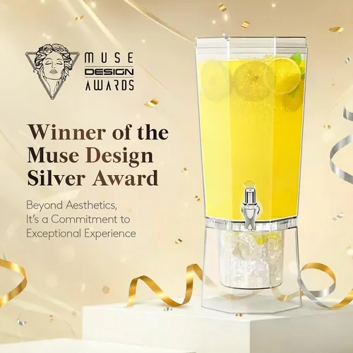 Vista 5 de Lifewit Dispensador de bebidas de plástico de 1 galón, recipientes de jugo con tapa para fiesta, dispensador de bebidas de hielo con soporte