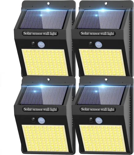 Vista 8 de 2 paquetes de luces solares para exteriores con sensor de movimiento - 3 modos/100 LED, luces solares de seguridad inalámbricas, resistentes al agua