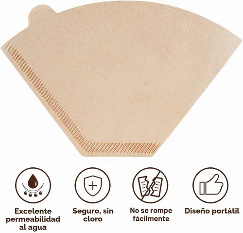 Vista 5 de Filtros de café en cono compatibles con cafeteras KRUPS, 100 piezas de papel de filtro desechable sin blanquear para KRUPS 5 tazas