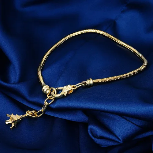 Vista 2 de RUBYCA 10 unids 9 "cierre de langosta Torre Eiffel París colgante serpiente cadena europea encanto pulsera tono oro