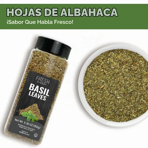 Vista 3 de Fresh Finest Especias de hojas de albahaca 5.30 onzas – Albahaca dulce seca para cocinar, sin OMG, sin gluten