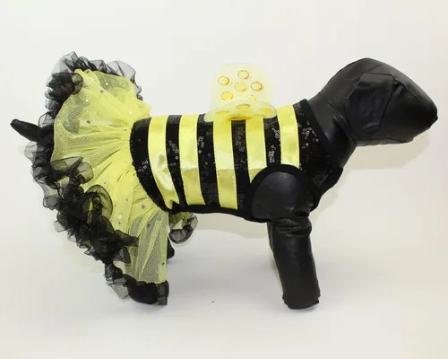 Vista 7 de Vestido de disfraz de abejorro para perros, talla XS