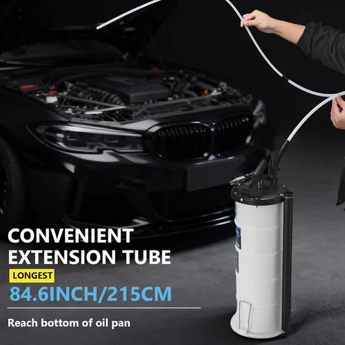Vista 4 de TUFFIOM Bomba extractora de aceite de 6.5L, extractor de líquido de vacío neumático/manual para cambio de aceite automotriz, camión, cortacésped