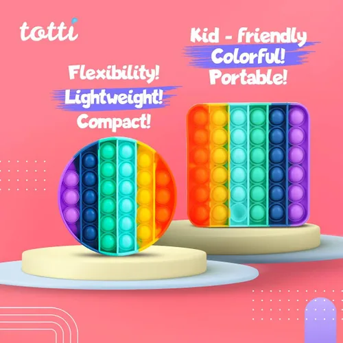 Vista 2 de Totti Pop Fidget juguete satisfactorio grande Push Pop Bubble Fidget juguete sensorial alivio del estrés y la ansiedad, regalo novedoso para niños