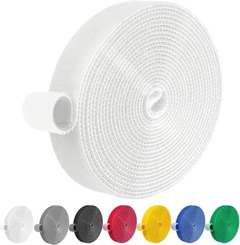 Vista 11 de IFNOW Cinta de Gancho y Bucle de 32 Pies Cinta de Sujeción Reutilizable Bridas para Cables de Doble Cara de Gancho y Bucle Gestión de Cables