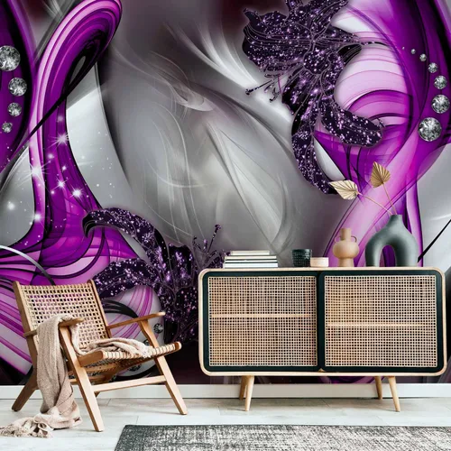 Vista 2 de artgeist Mural de pared Abstracto Púrpura 98x69 in - Papel pintado XXL no tejido Decoración de pared Impresión fotográfica Imagen Diseño Home